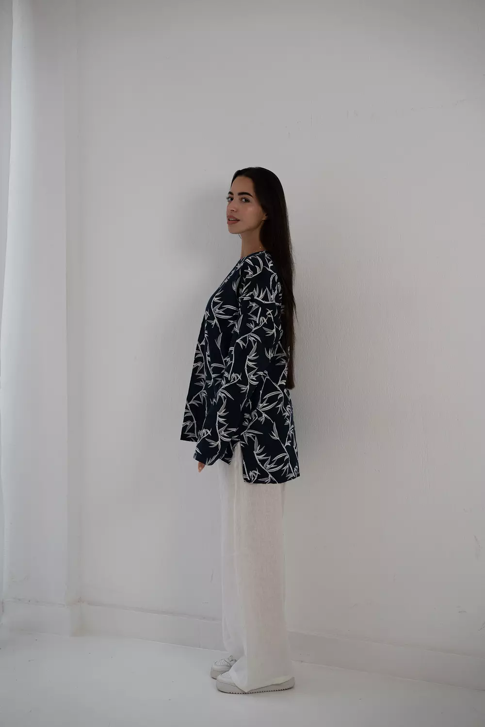 Floral cotton linen blouse  3