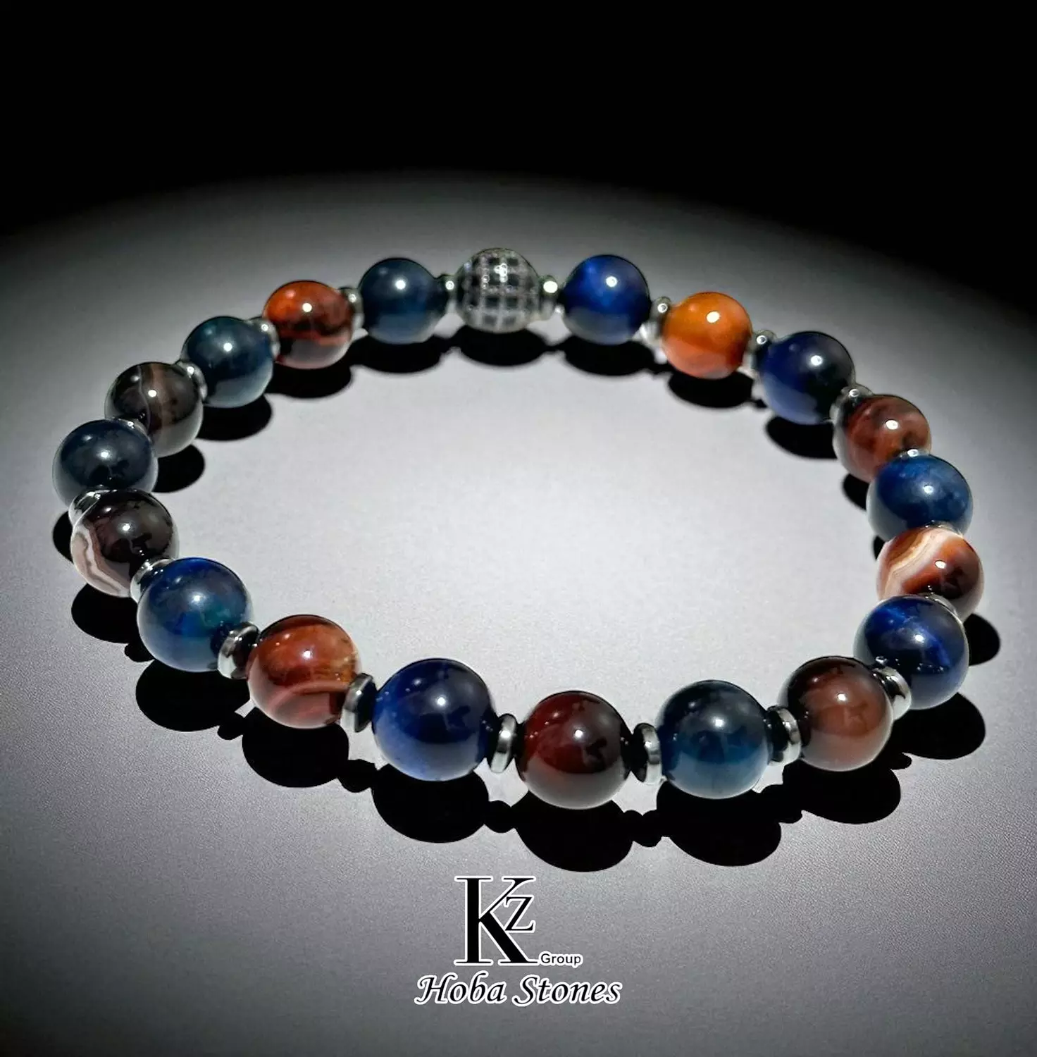 Bracelet Blue Tiger eye and Agate 2