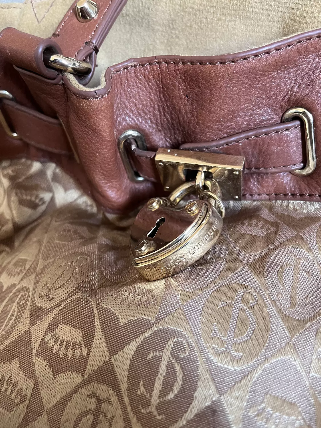 Authentic Rare Juicy Couture 2013 Monogram Hobo Bag Jacquard SAMPLE 4