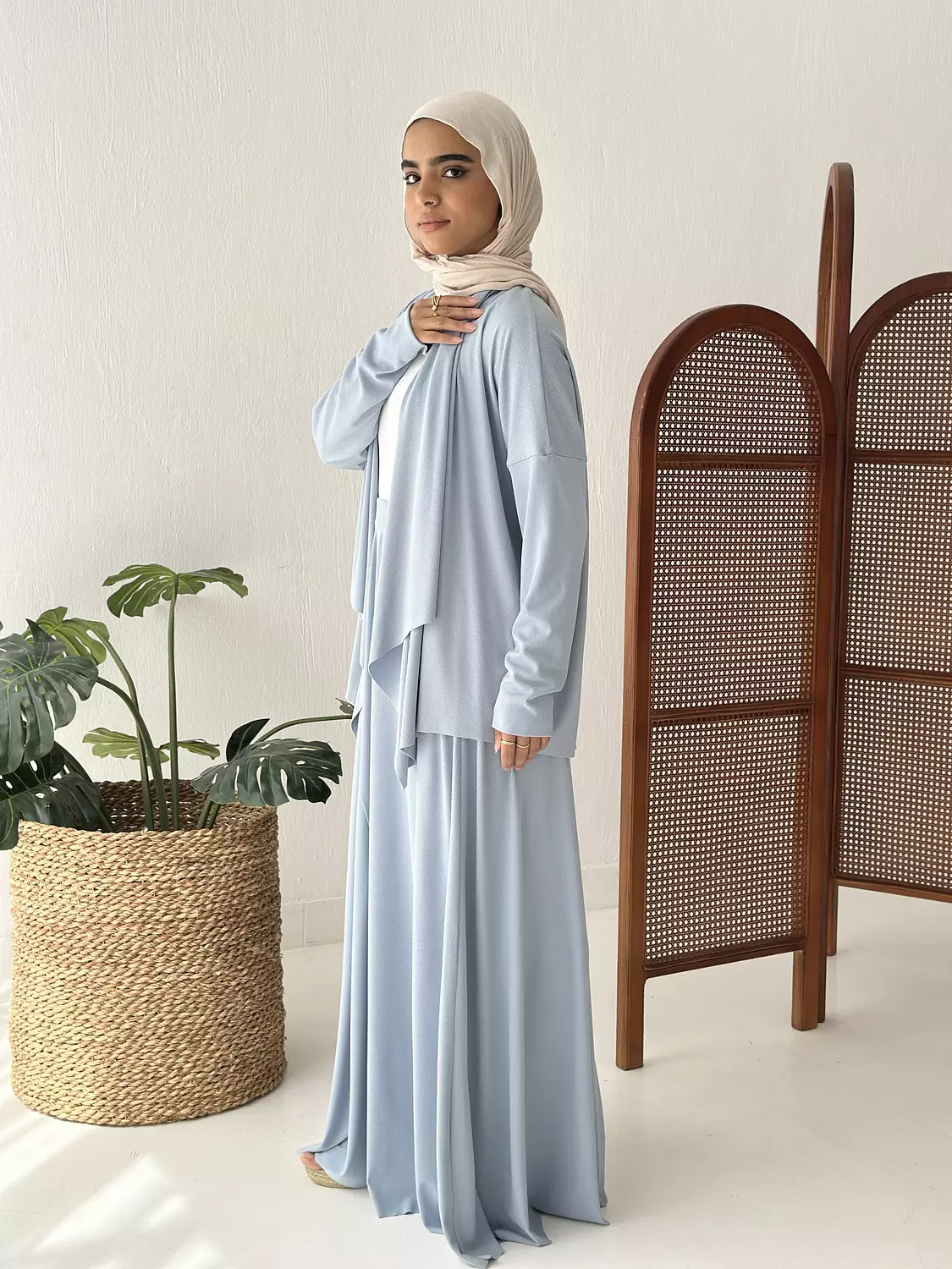 Elegance In Motion Skirt Set In Baby Blue 2