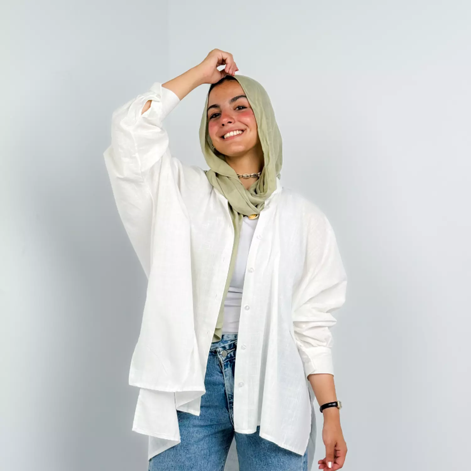 Long Shirt - white  image