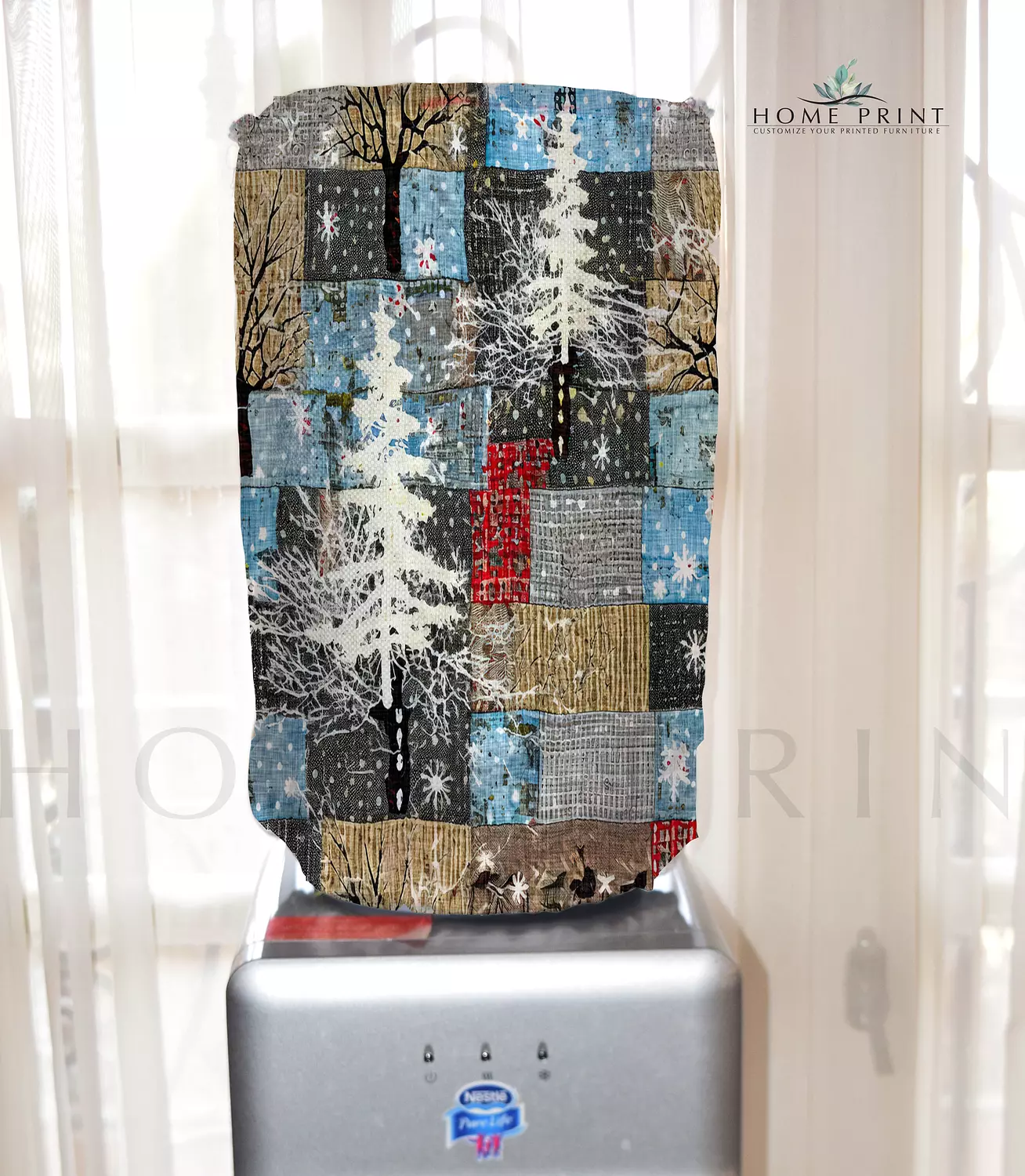 Water bottle cover - Christmas Trees and Snowflakes - Multi color  image