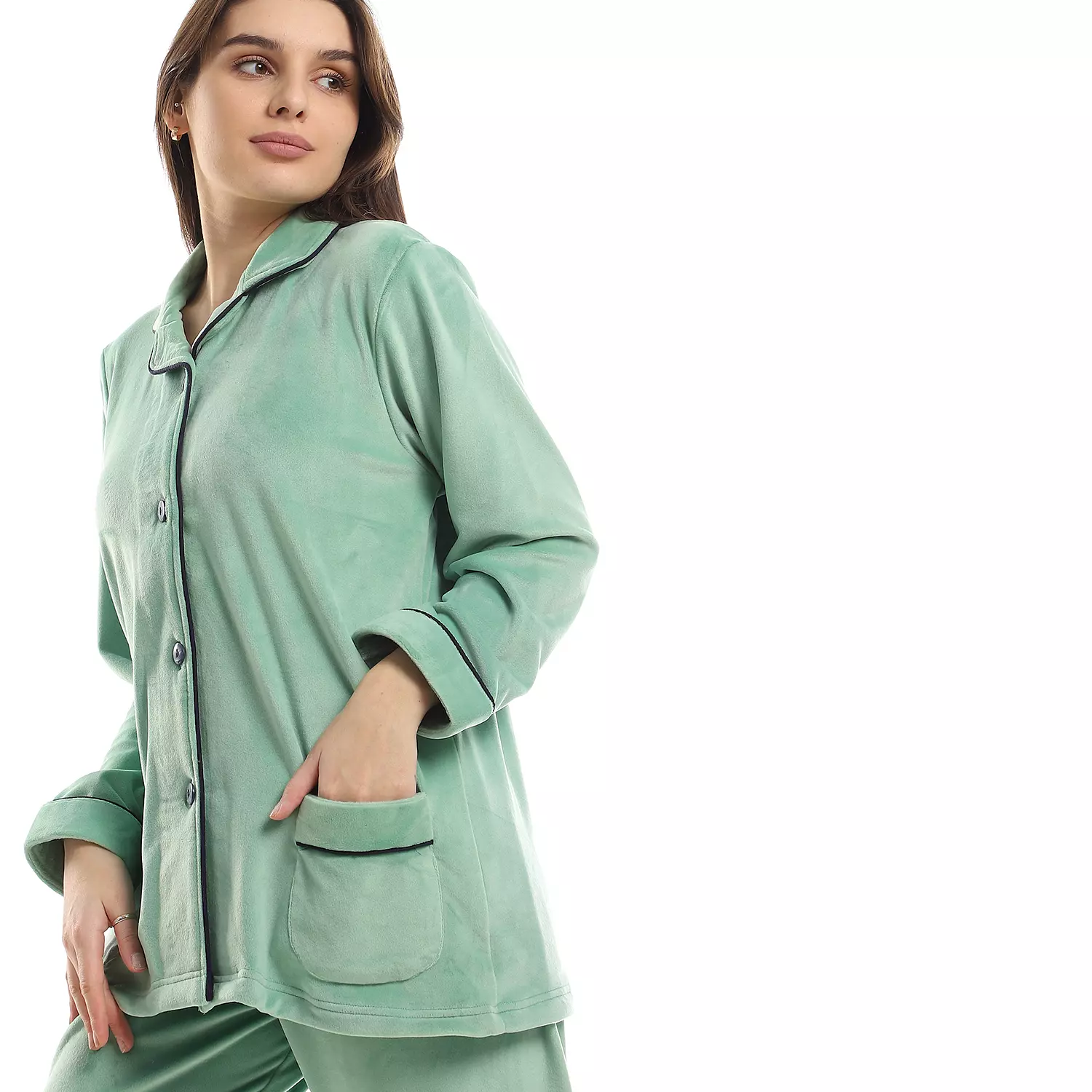 Shorto Women Pajama Classic Fleece material - 2505 - Green 3