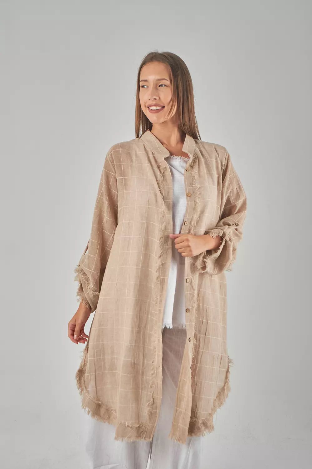 Mesh Linen Mint Shirt  image