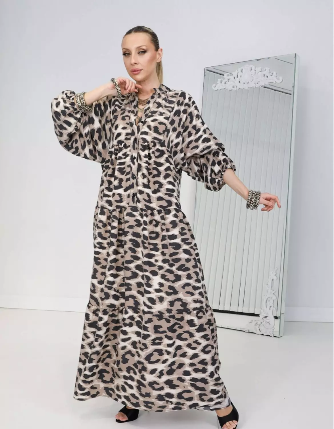 Leopard maxi dress image