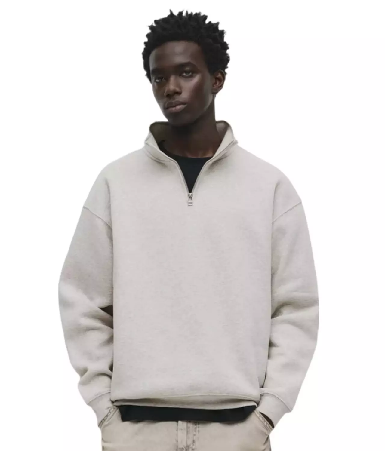 Pull&bear Basic Quarter Zip Sweatshirt  image