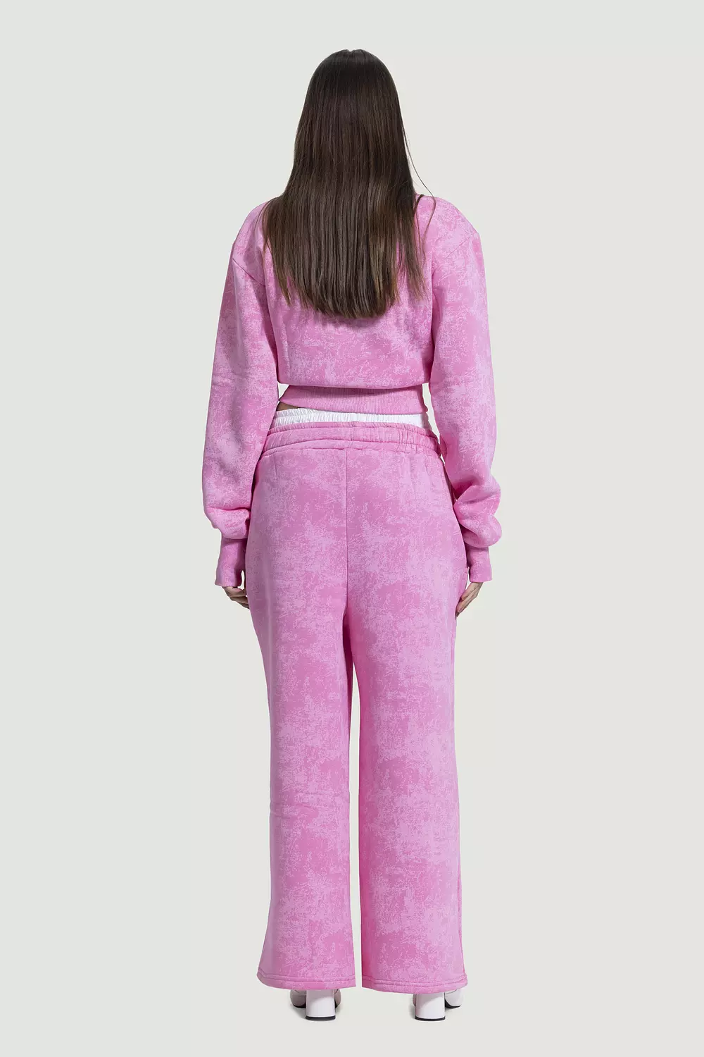 Bubble Gum boxer sweatpants In baby pink 2