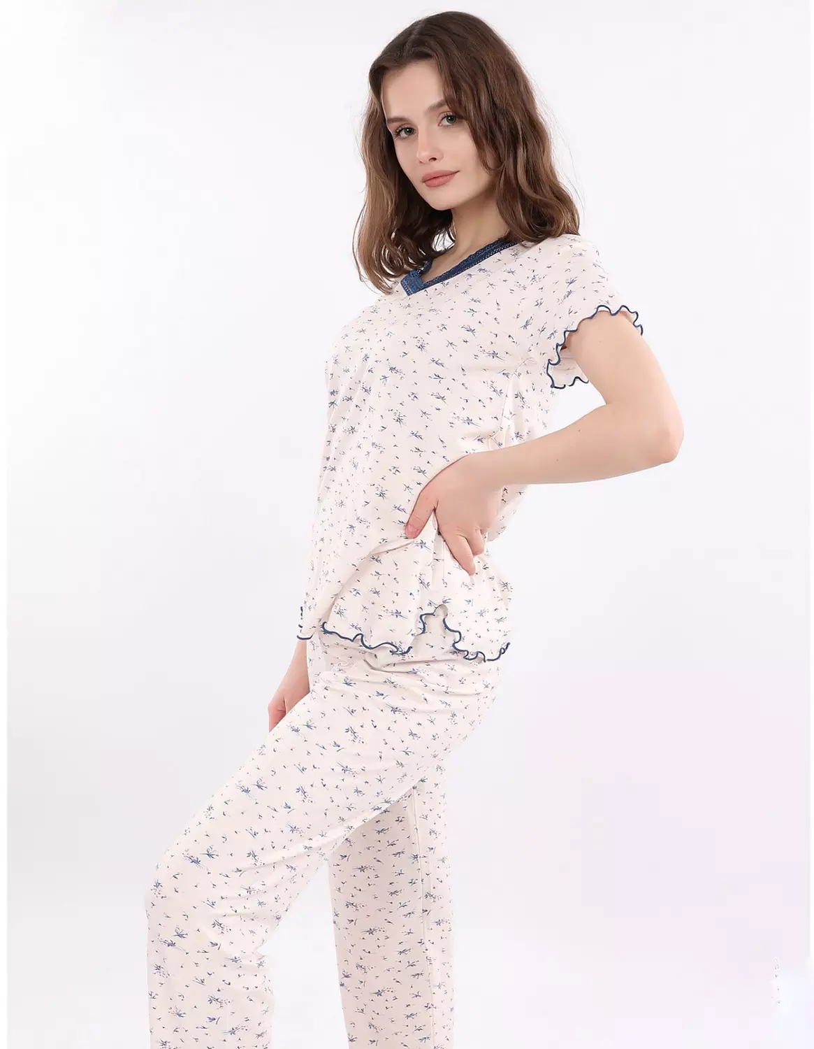 V105 mini flowers pajama set  1
