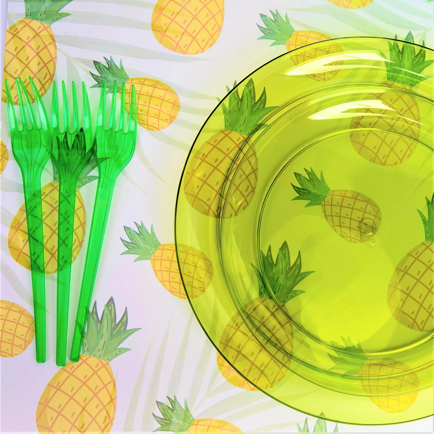 Green Plastic Forks 5
