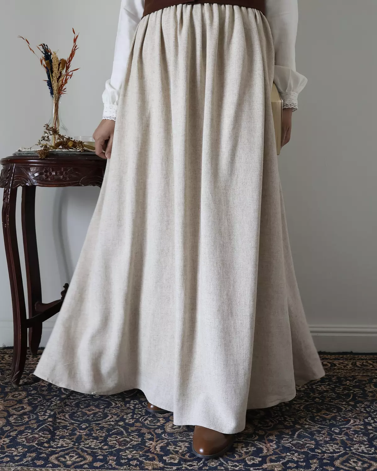 Brown Linen Skirt image