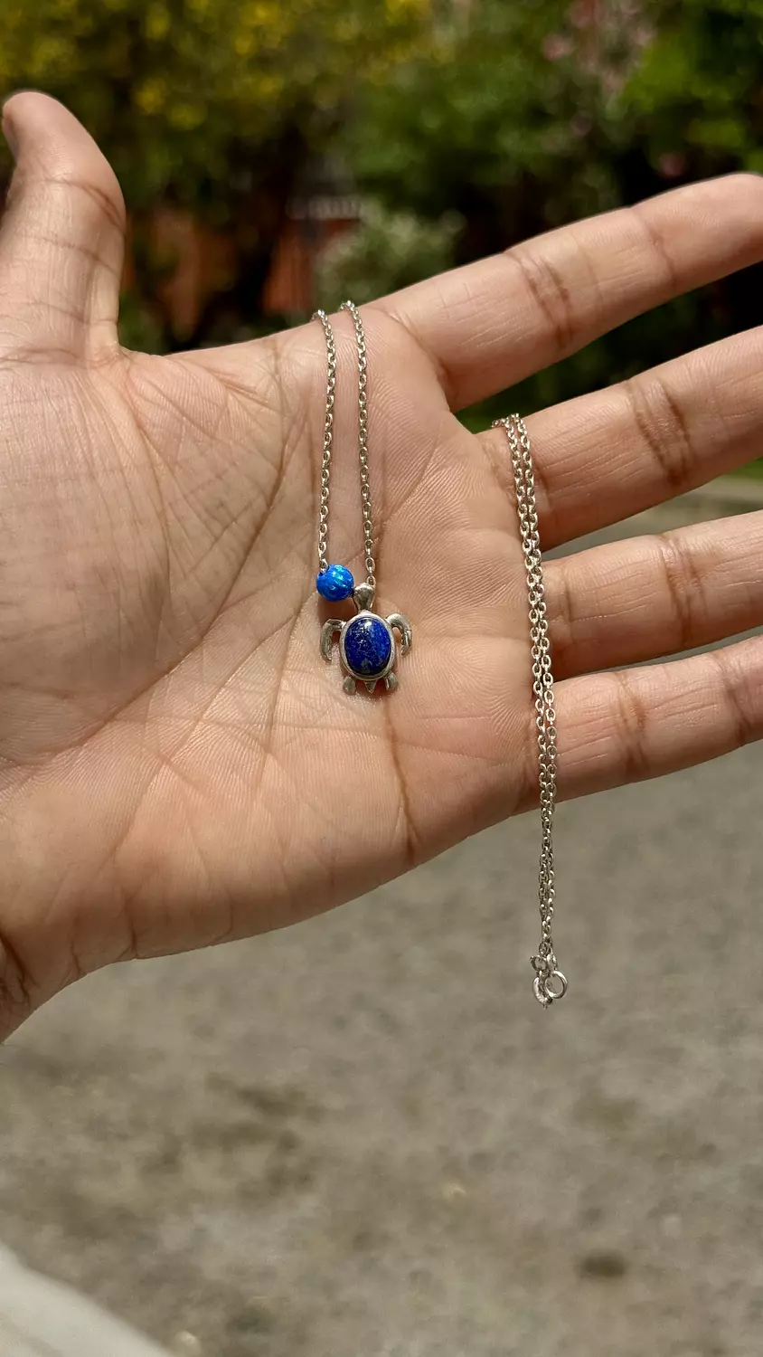Lapis Lazuli Turtle Necklace image