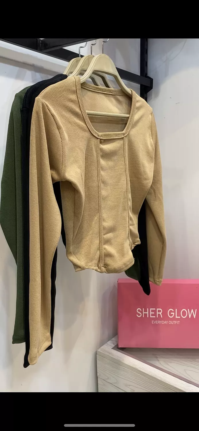 Square neck Corset long sleeves top 3