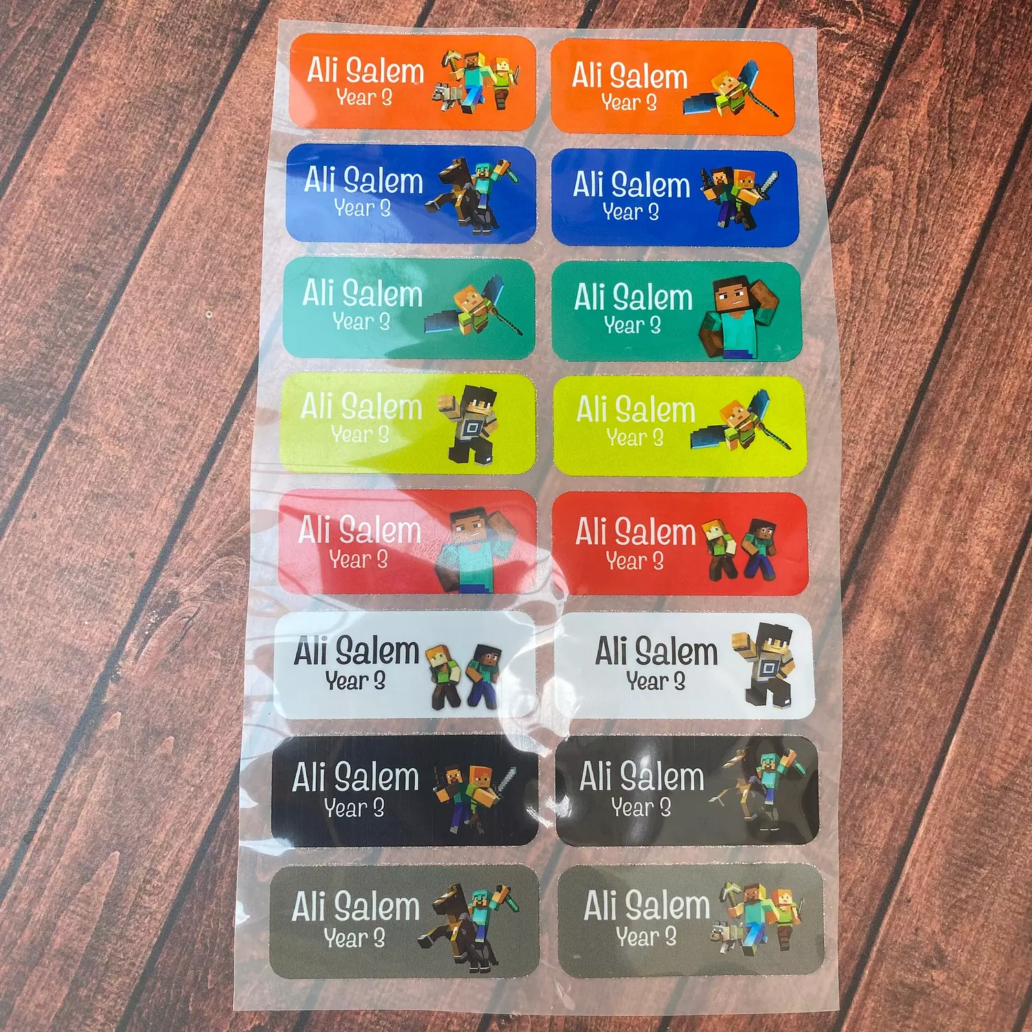 Minecraft School Labels 3