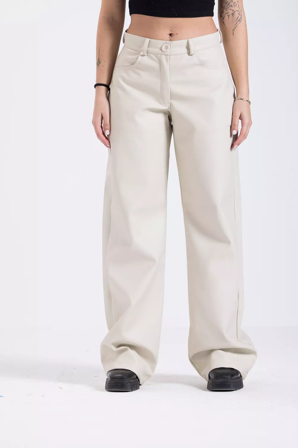 Champagne Leather Pants  image