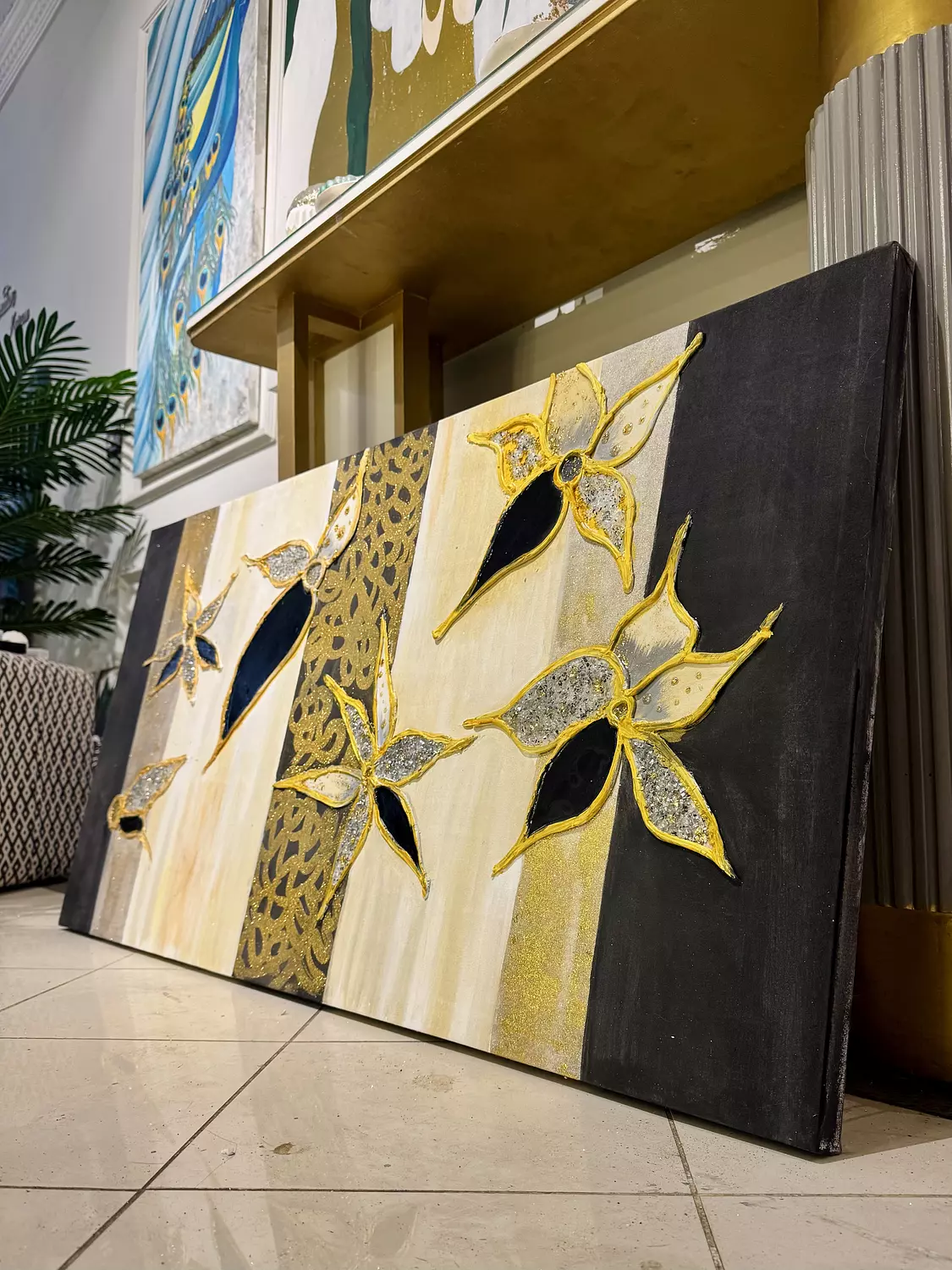 Resin flowers 120x60  2