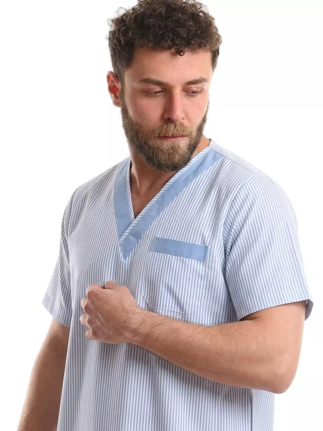 Men's Galabeya Short Sleeves - 2731- Baby Blue hover image