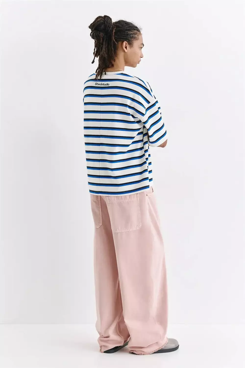 PULL&BEAR STRIPED SHORT SLEEVE T-SHIRT - BLUE 6