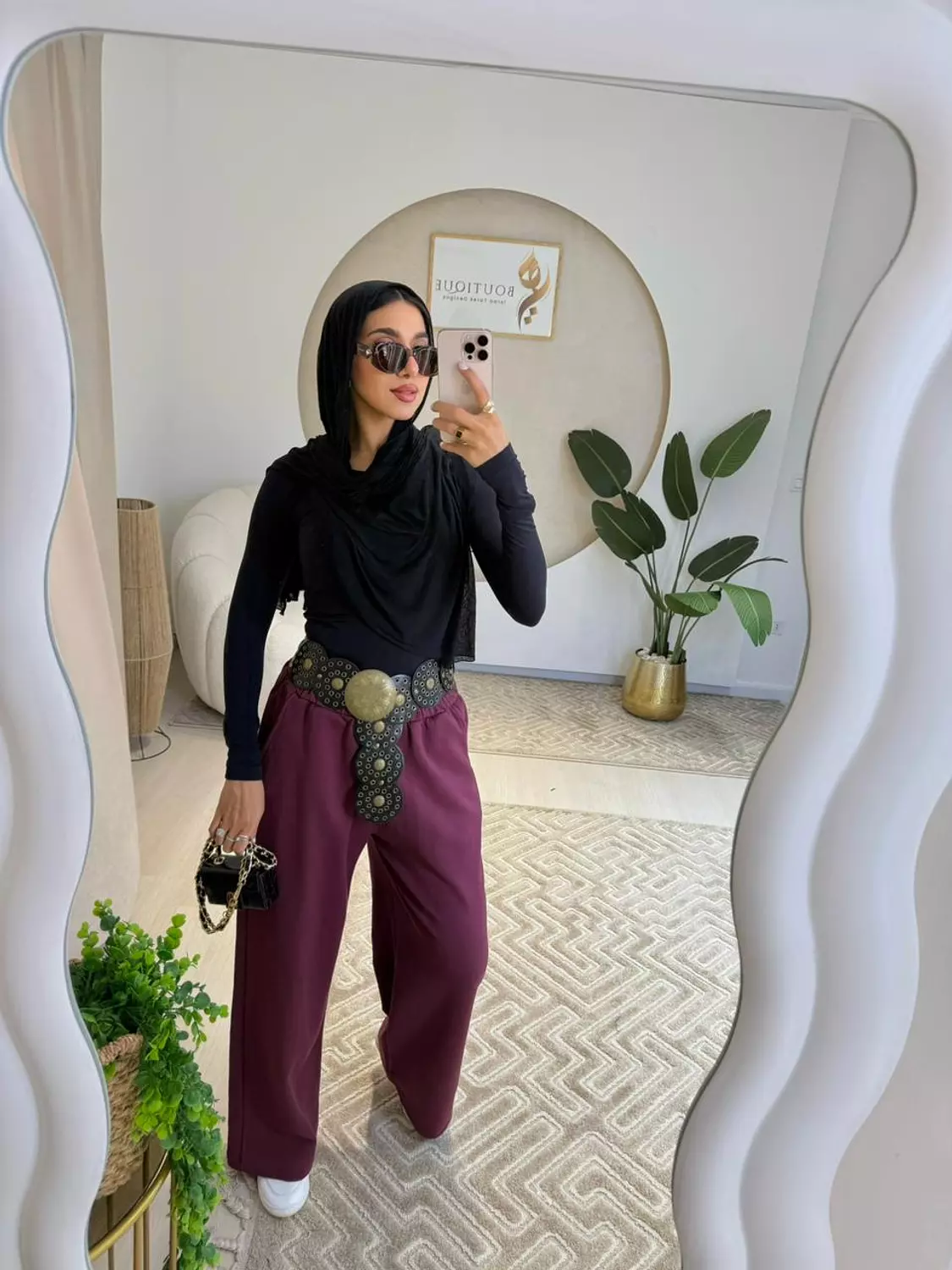 Summer Wide Leg Pants Maroon image