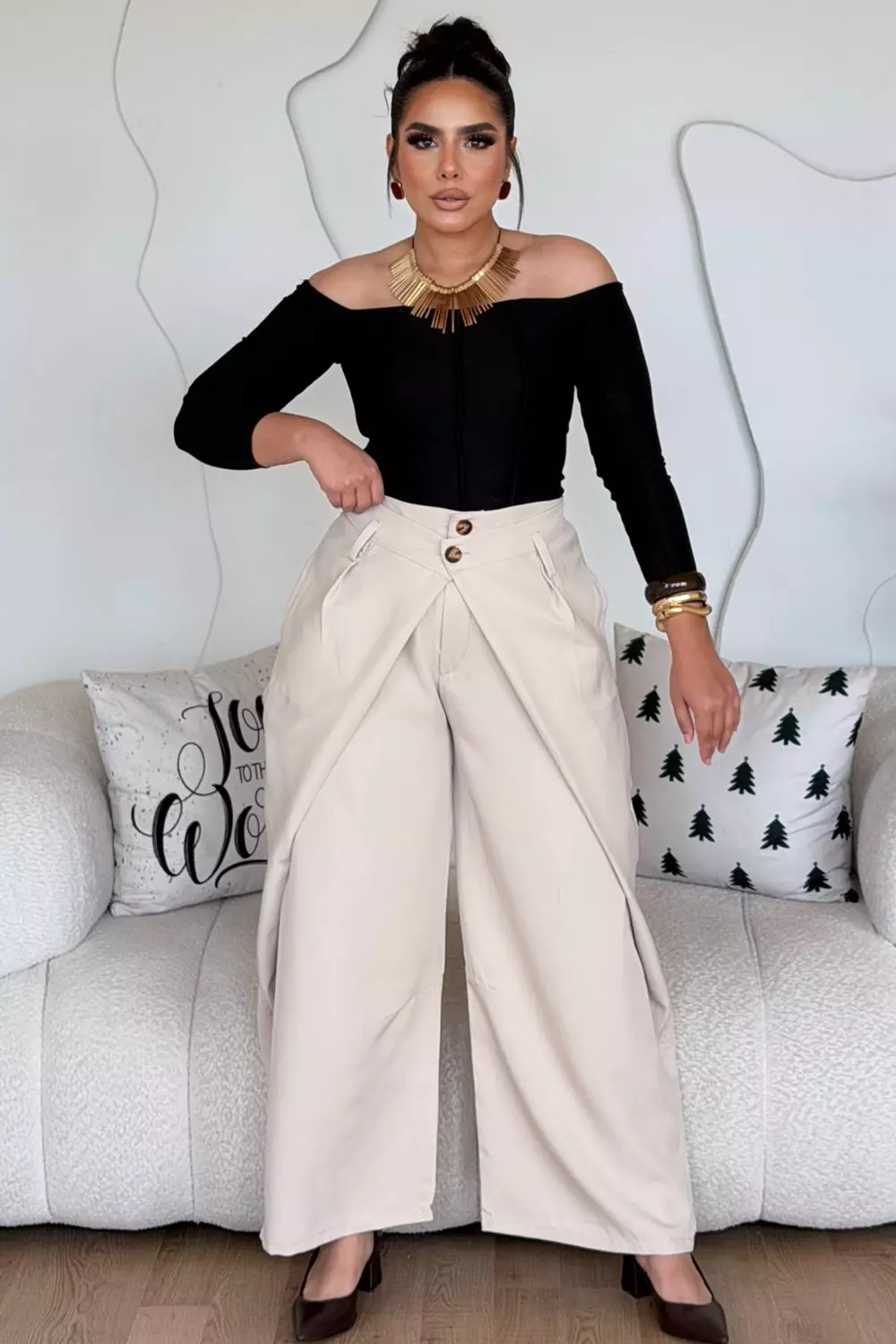 Origami Wrap Palazzo Pants 7
