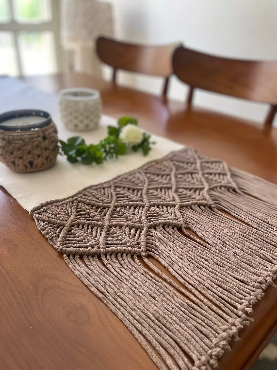 Cotton Macrame Spike Runner  1