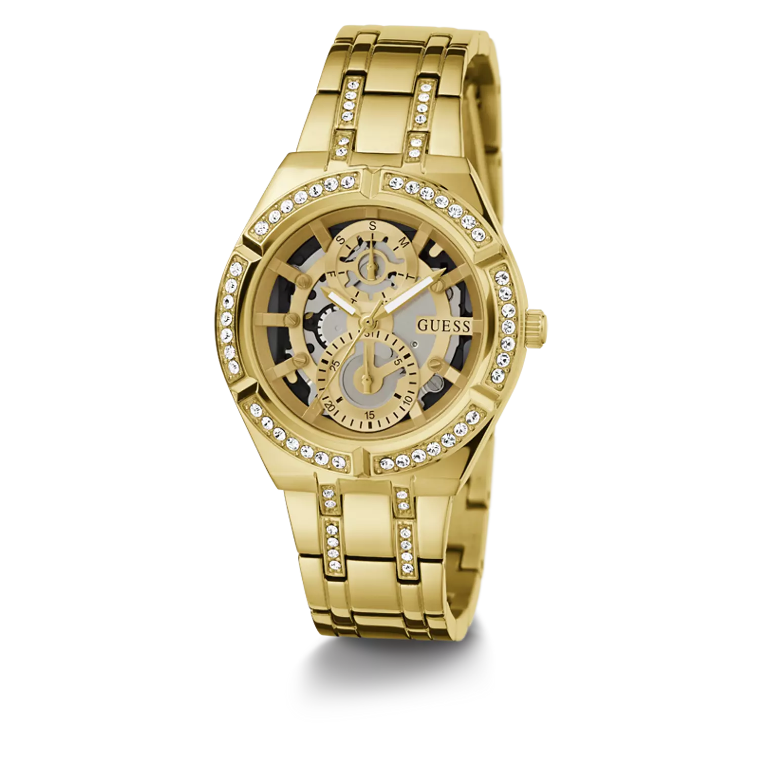 Guess GW0604L2 Ladies Watch Multi-function Movement Round Shape Gold Tone Polished Stainless Steel Bracelet 4