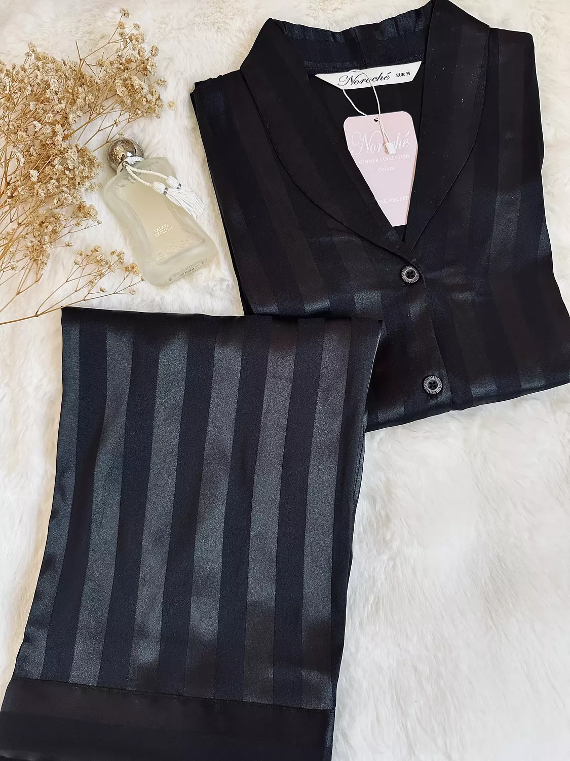 Black striped jacquard pjs 3