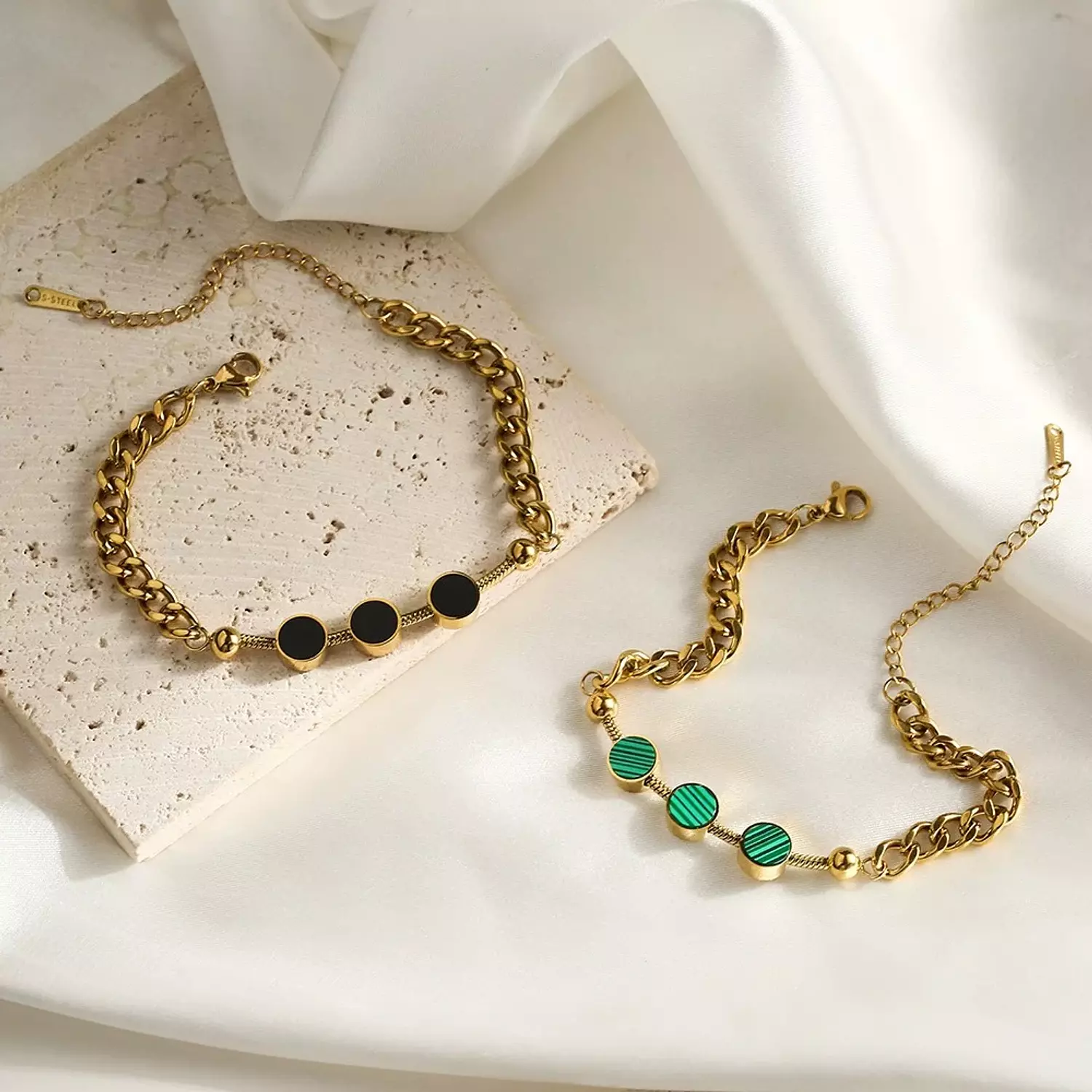 Triple round charms bracelet hover image