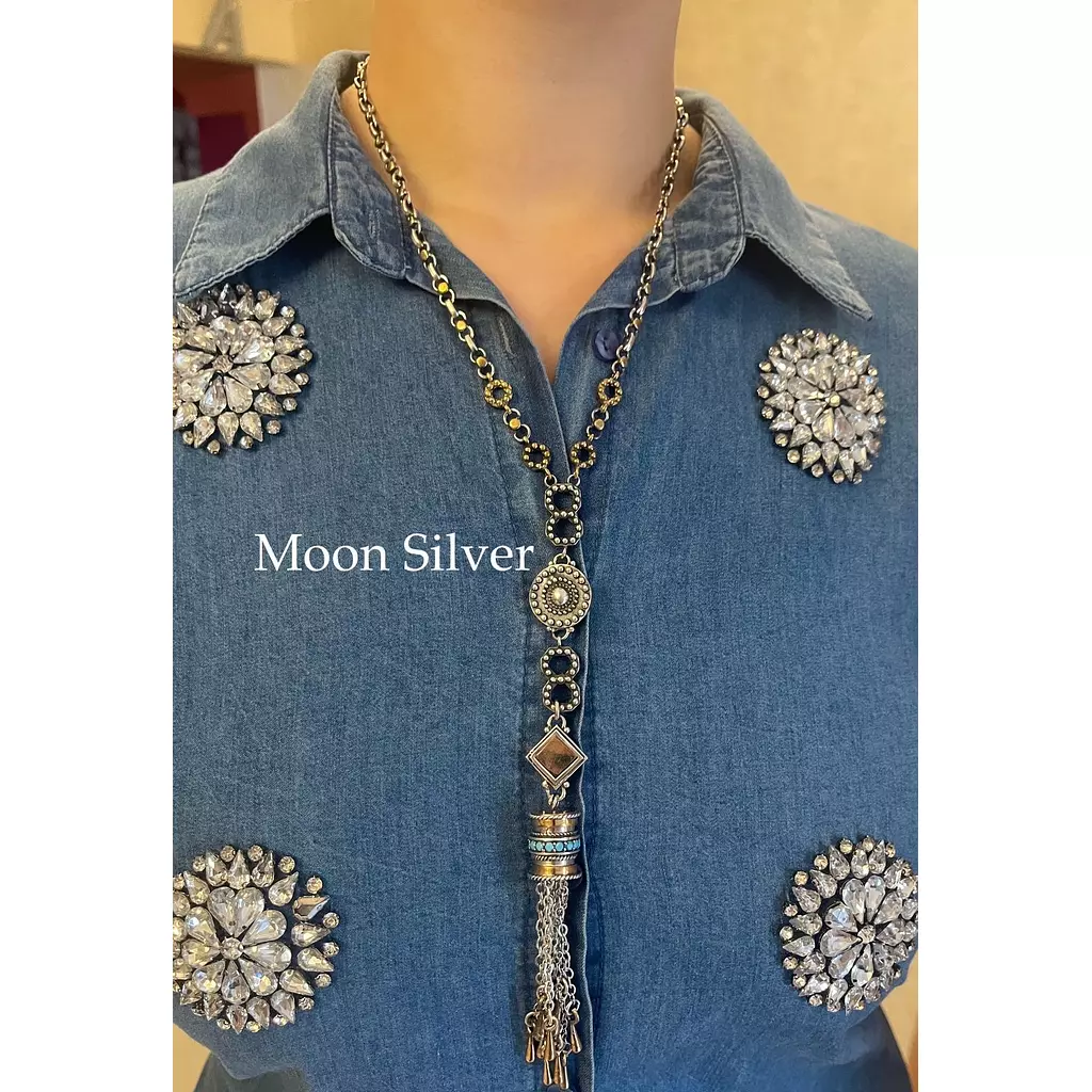 Long gold and silver necklace 