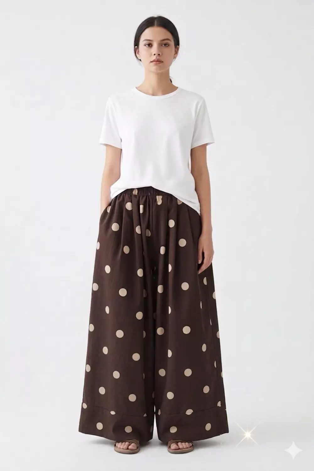 Polka wide leg pants 1