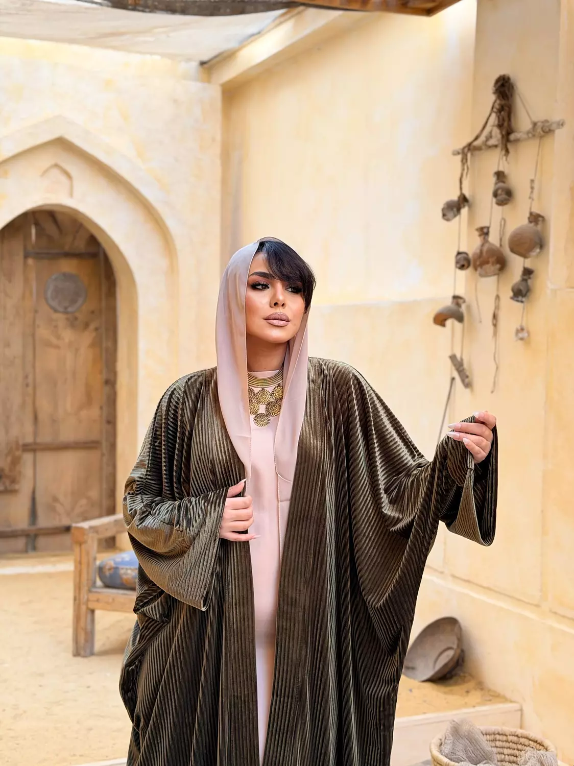 Al Aseel Kuftan In Olive  5