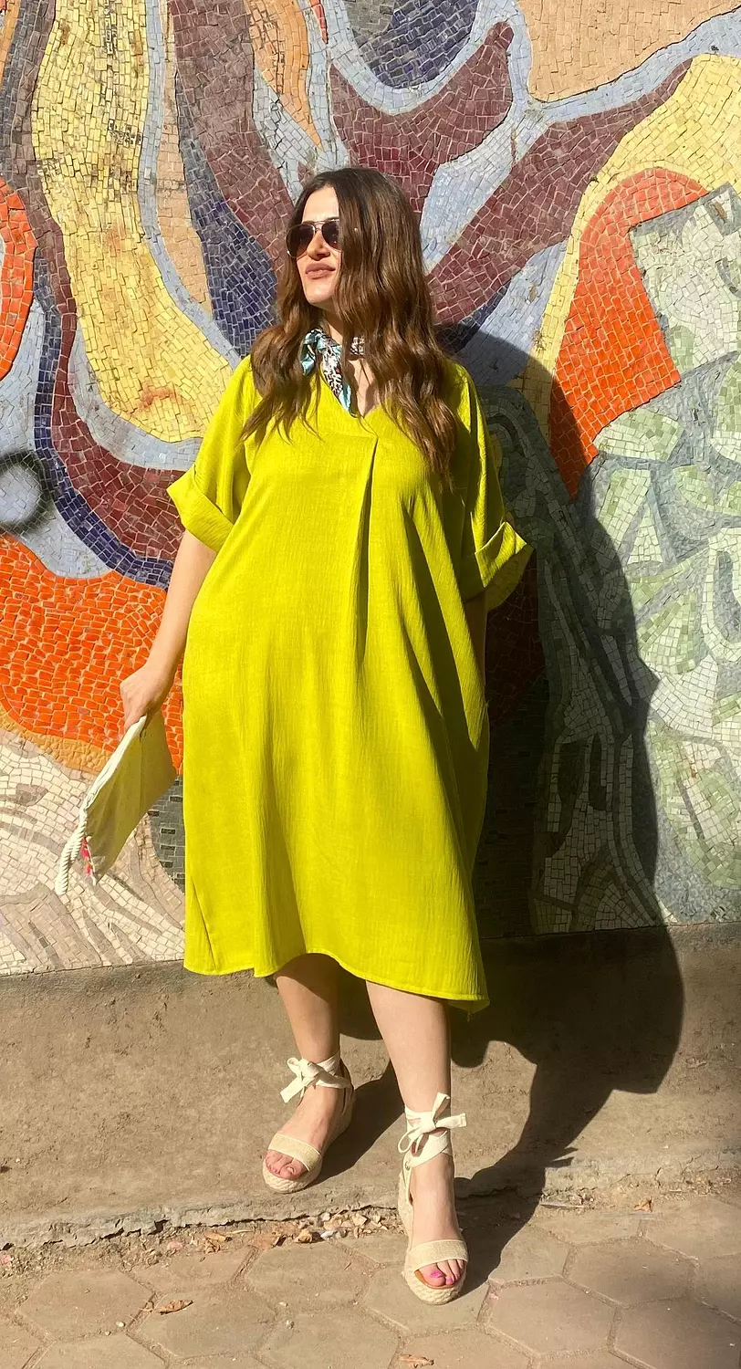 lime green oversized dress 2