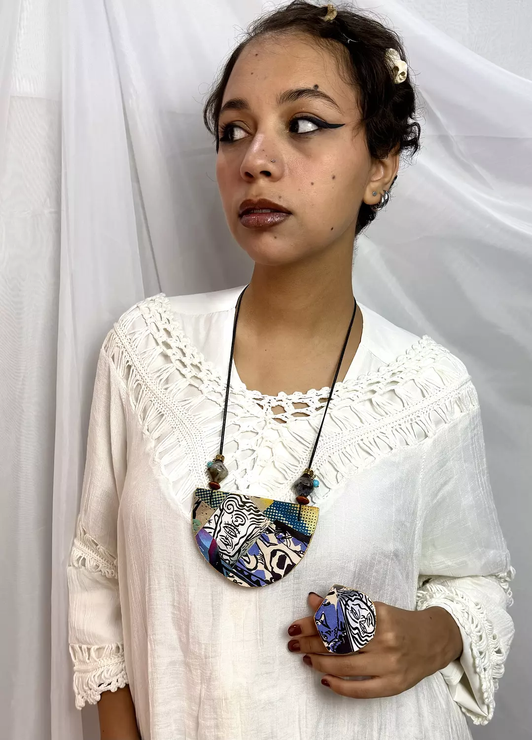Mixed Media reversible necklace & ring by R.A.jewelry 3