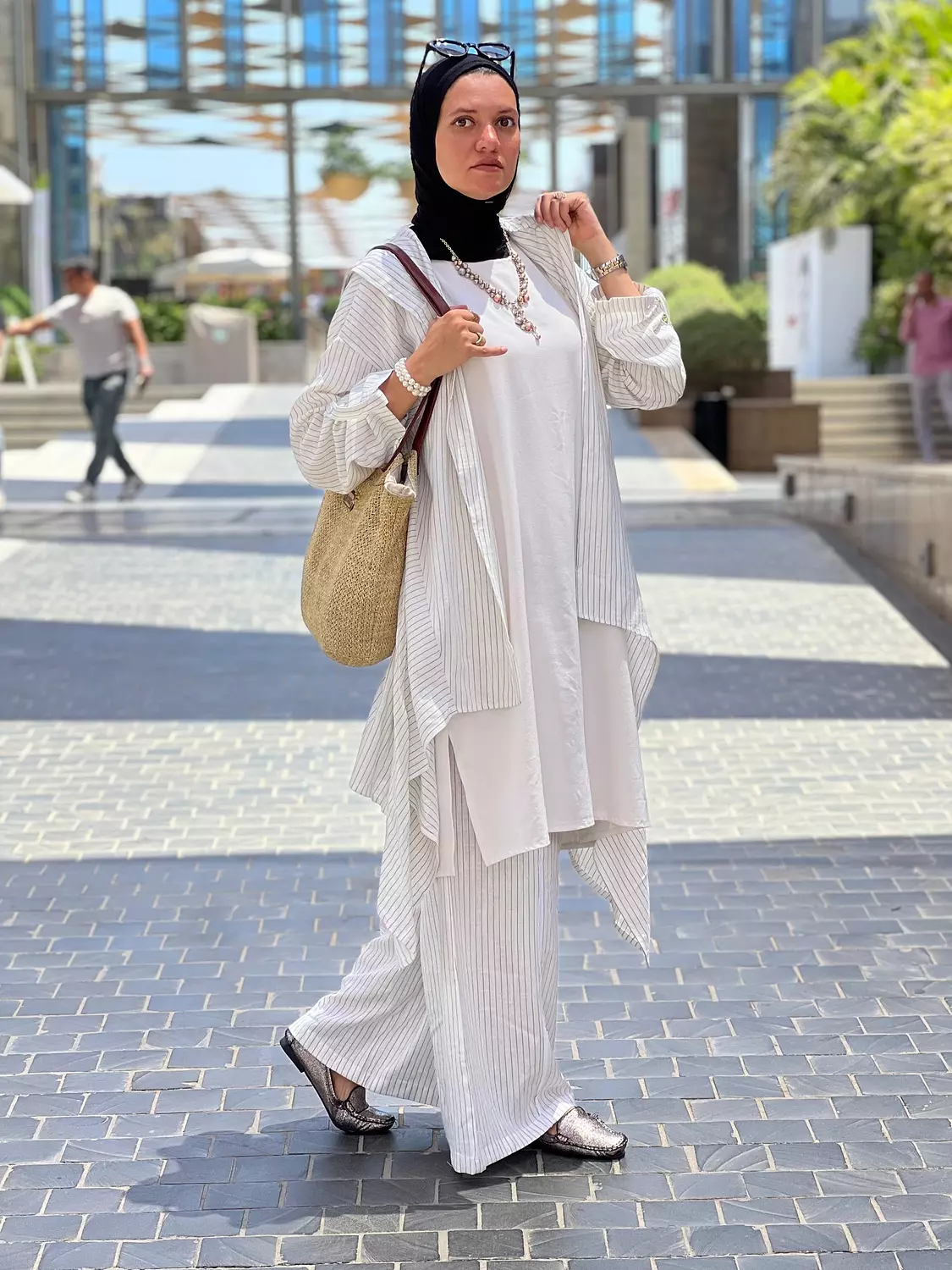 Striped linen suit 2
