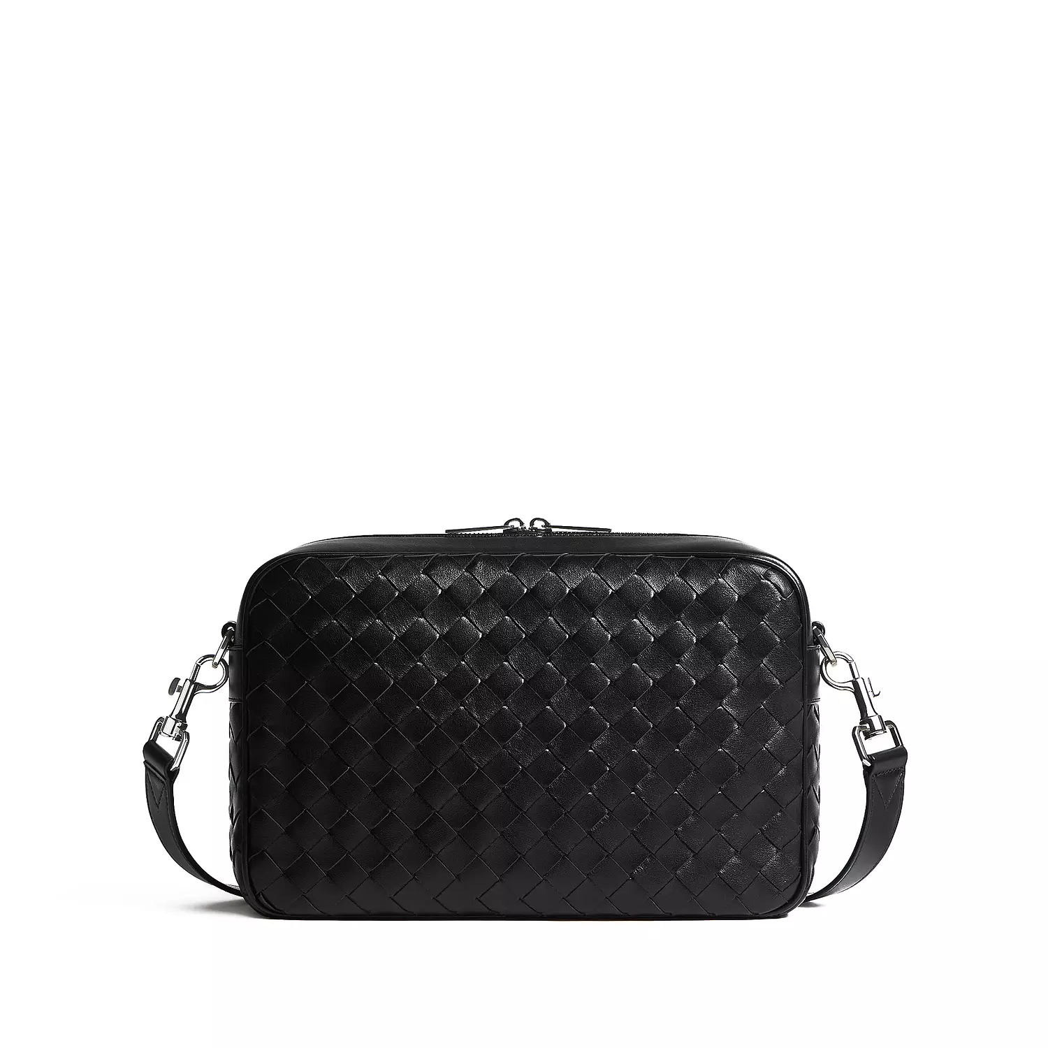 Bottega Veneta Intrecciato camera bag, a medium-sized men's black leather image