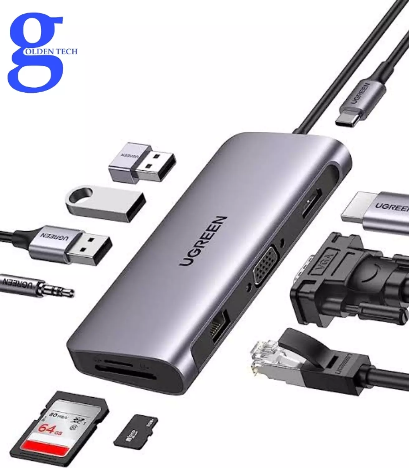 UGREEN 10 in 1 Type-C Multi Hub for all MacBook Windows Apple Android devices hover image