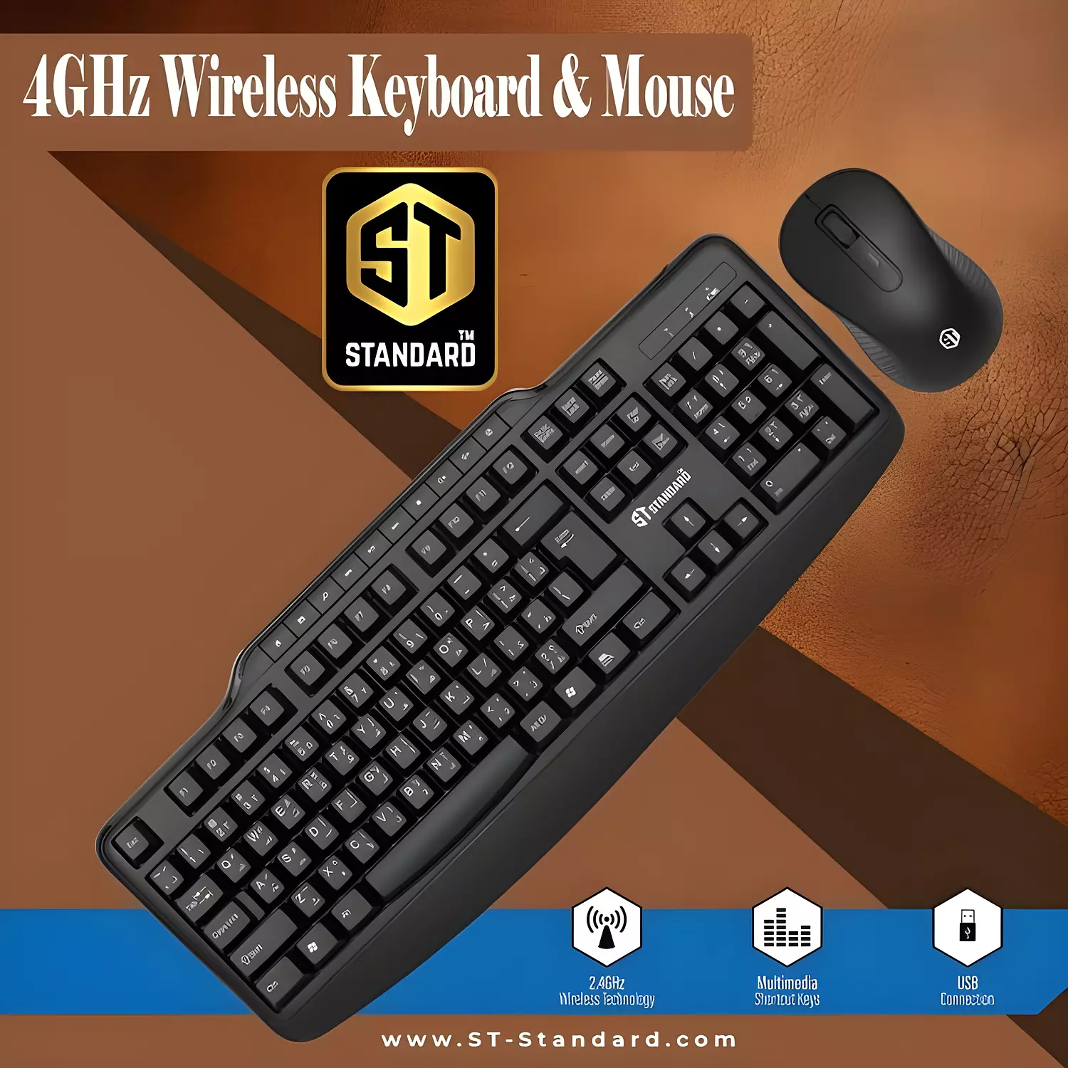 KCW-6000 Wireless Keyboard & Mouse, Black, Made in China 6