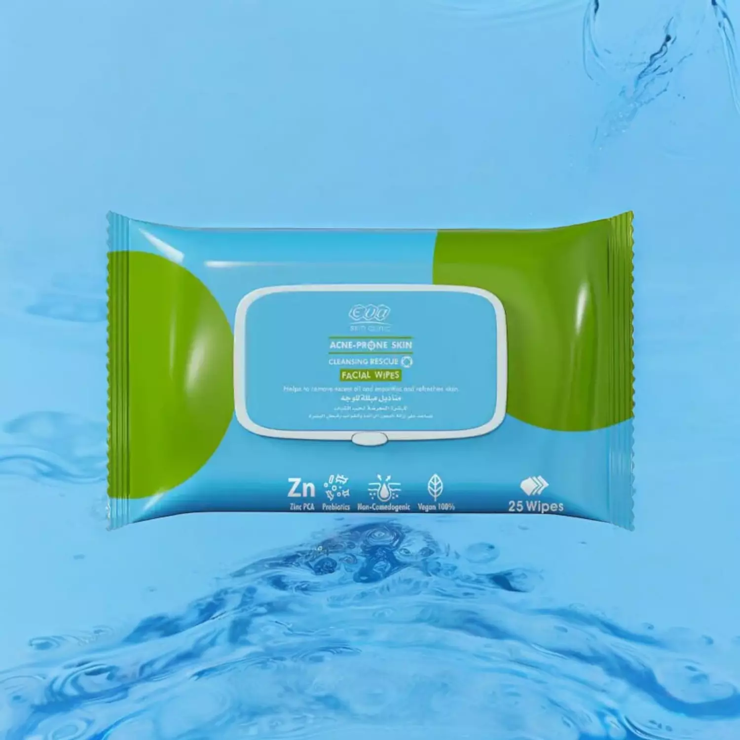 Eva Skin Clinic Acne-Prone Skin Facial Wipes, 25 Wipes image