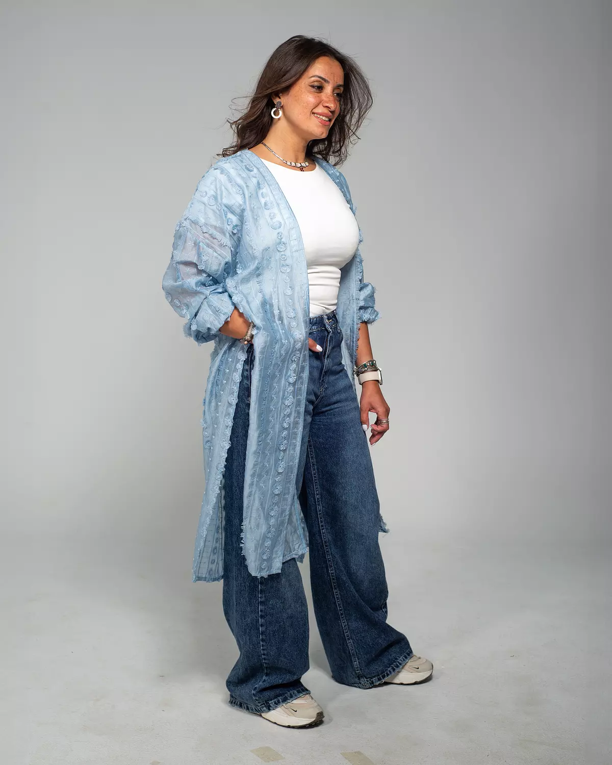 whisper touch cardigan baby blue image