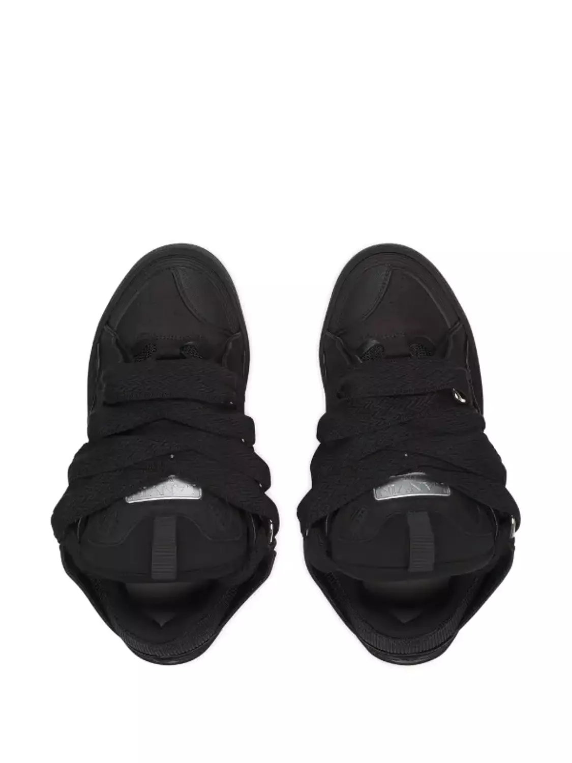 Lanvin Leather Curb Sneaker Black  1
