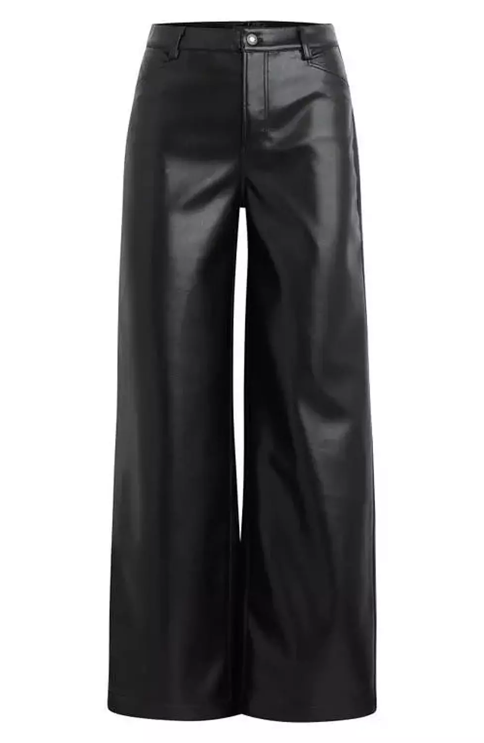 Wide-Leg Leather Pants image