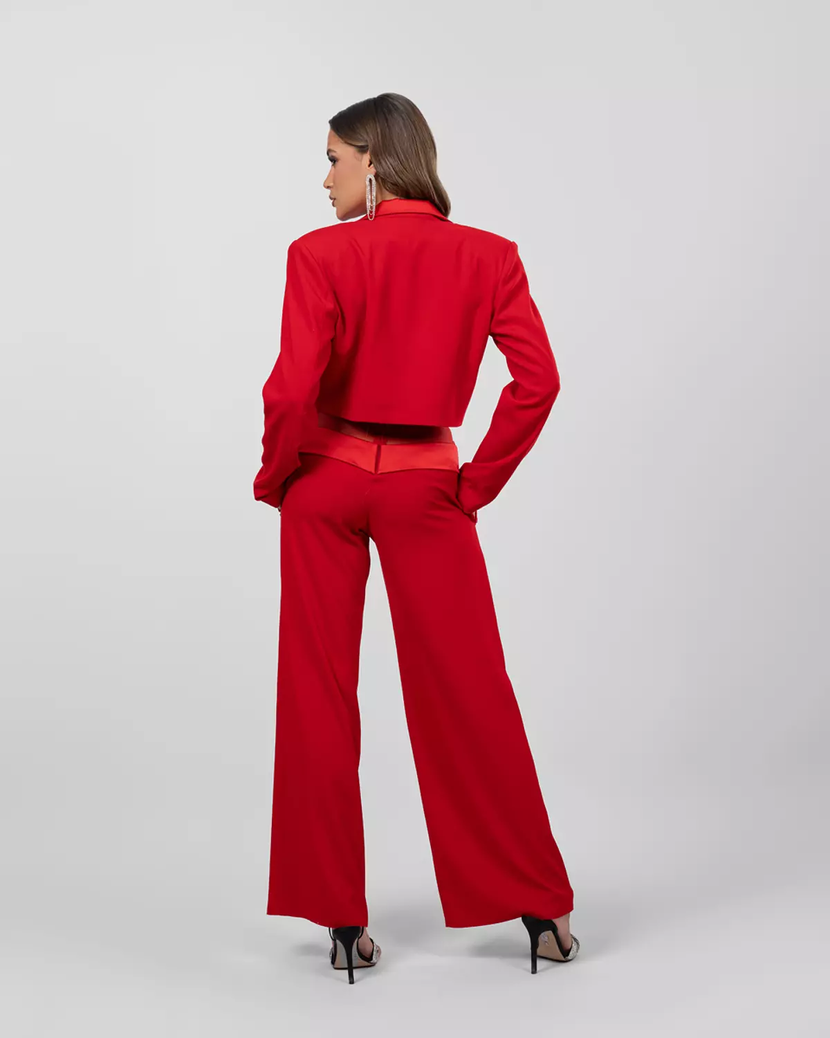 Red Wide-Leg Trousers 9