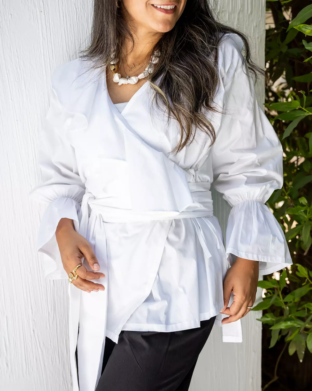 Ruffles chemise in white image