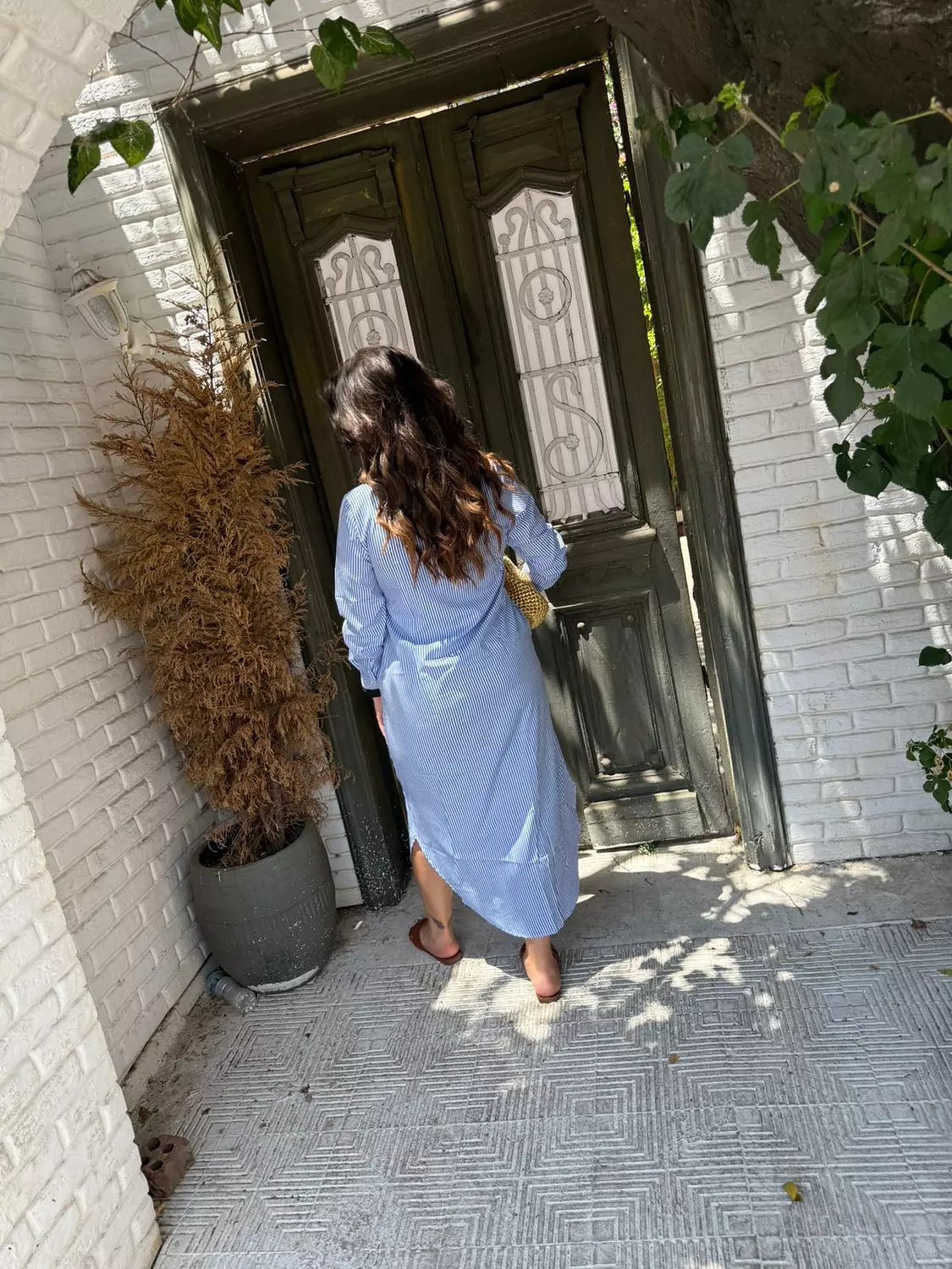 light blue striped dress  1