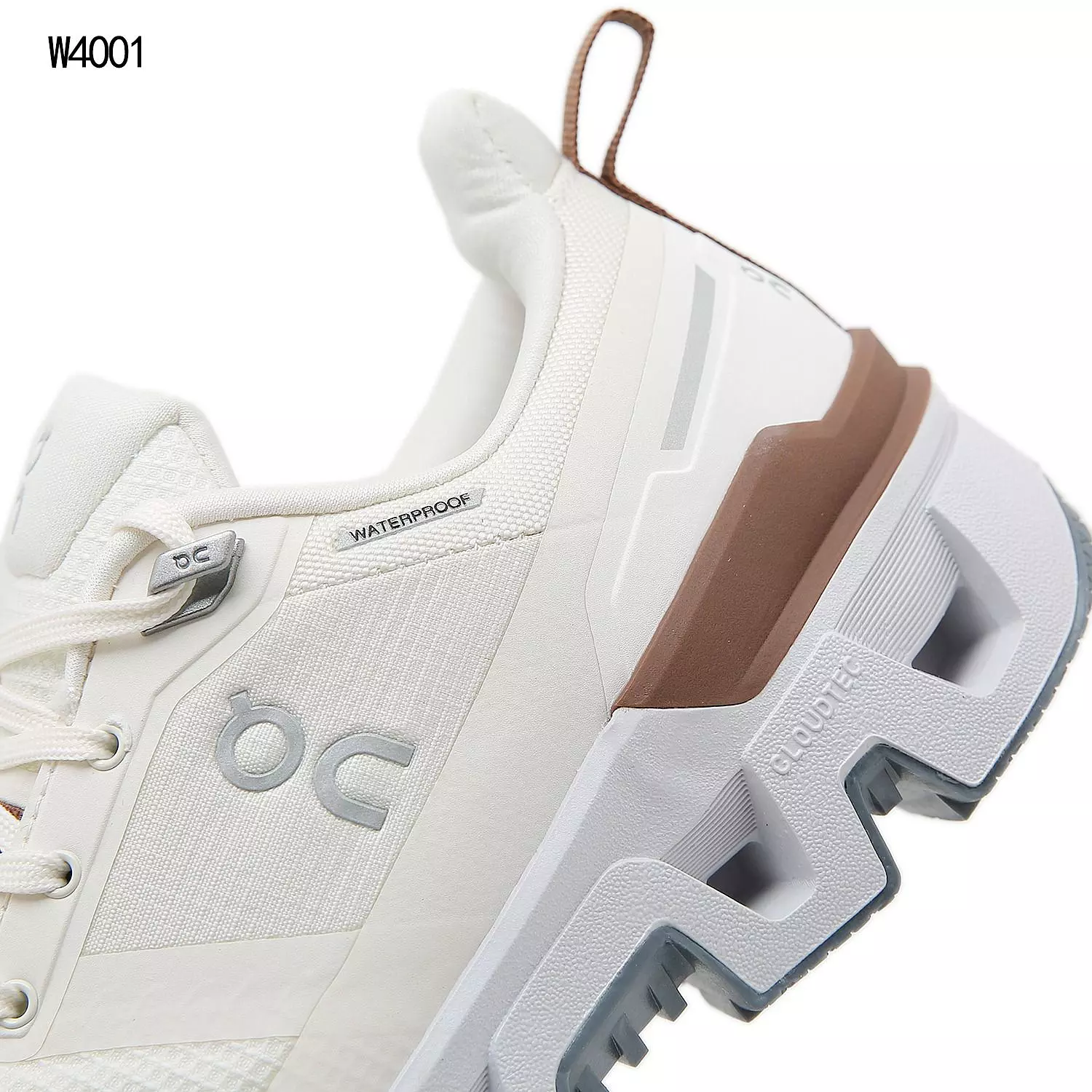 On Cloudwander Waterproof Hiking Shoes White Brown 1