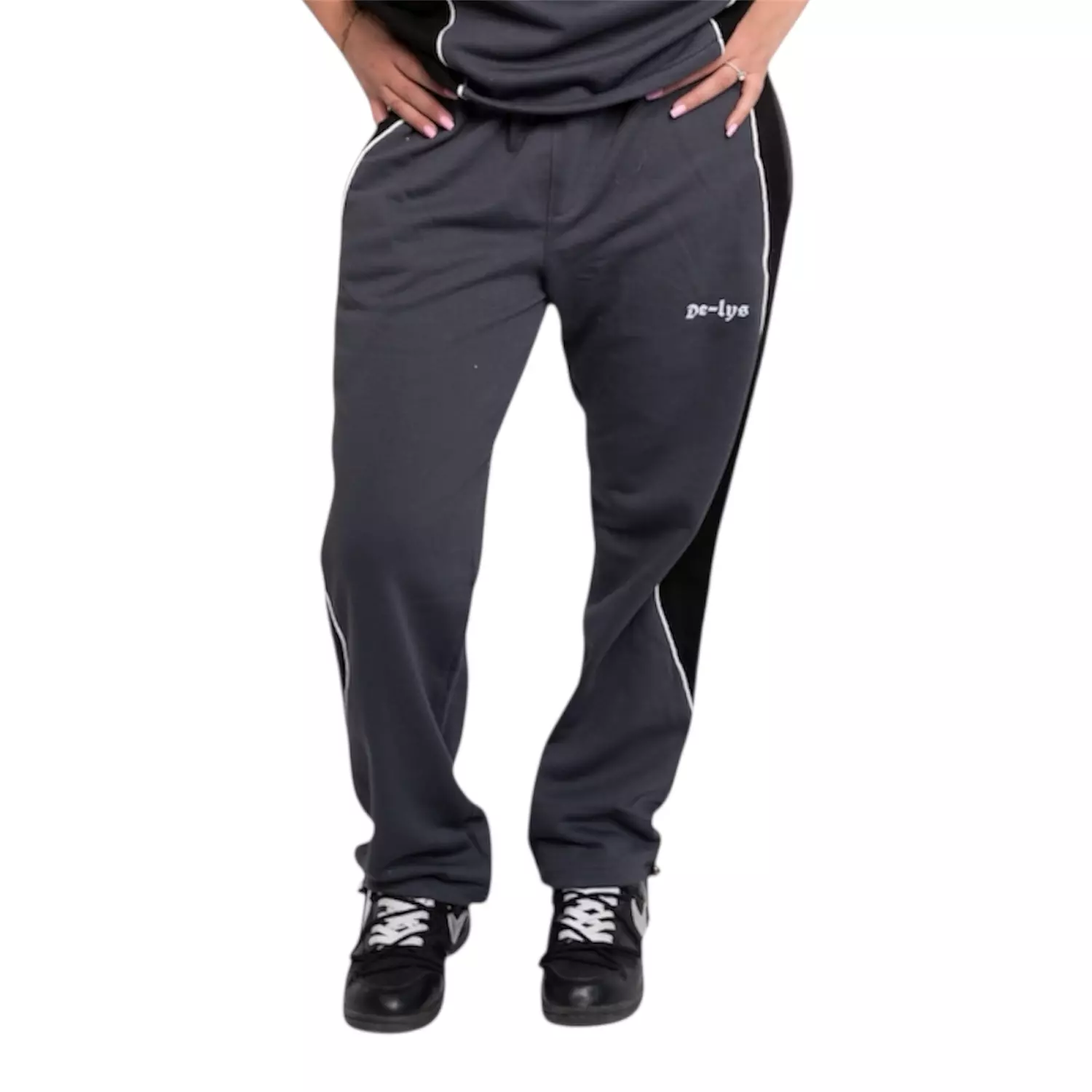 De-lys pants Black & Grey with white stripe image