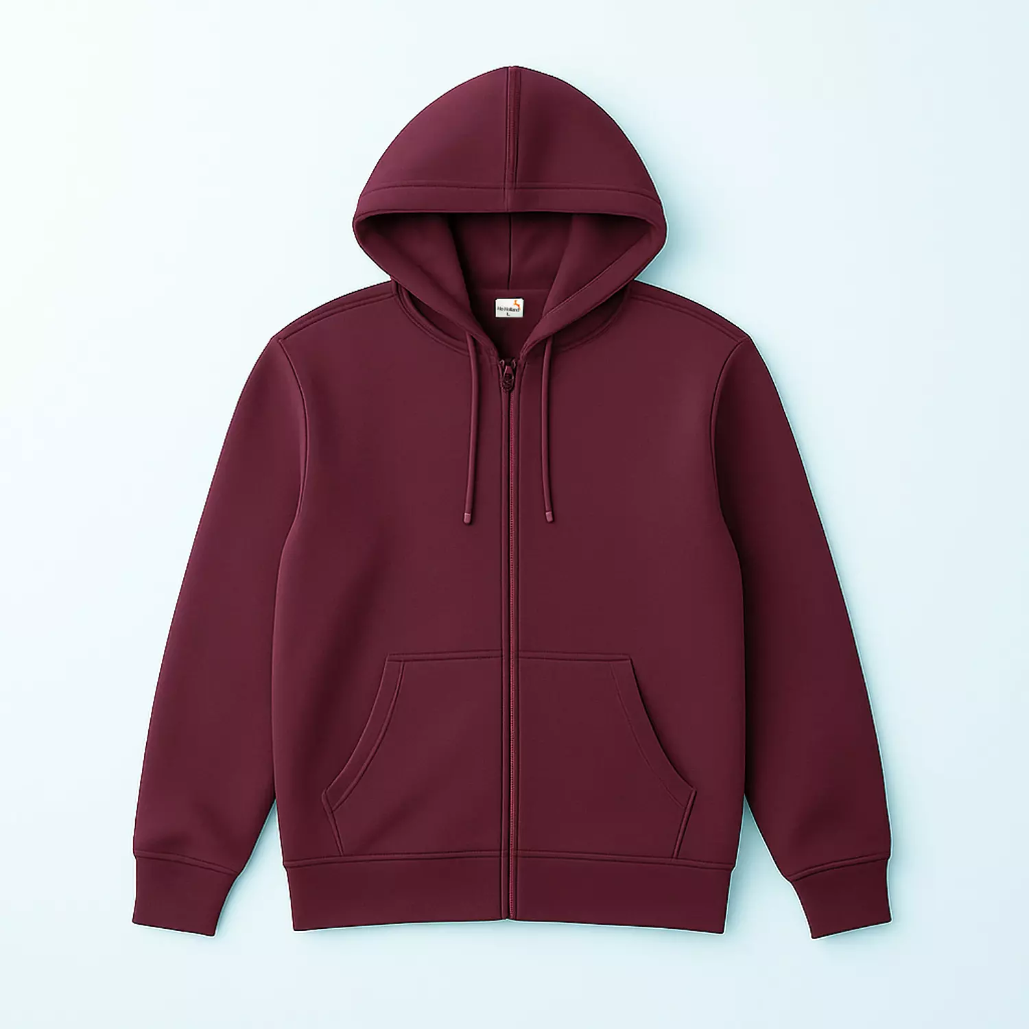 Men Zip-Up Hoodie - burgundy image