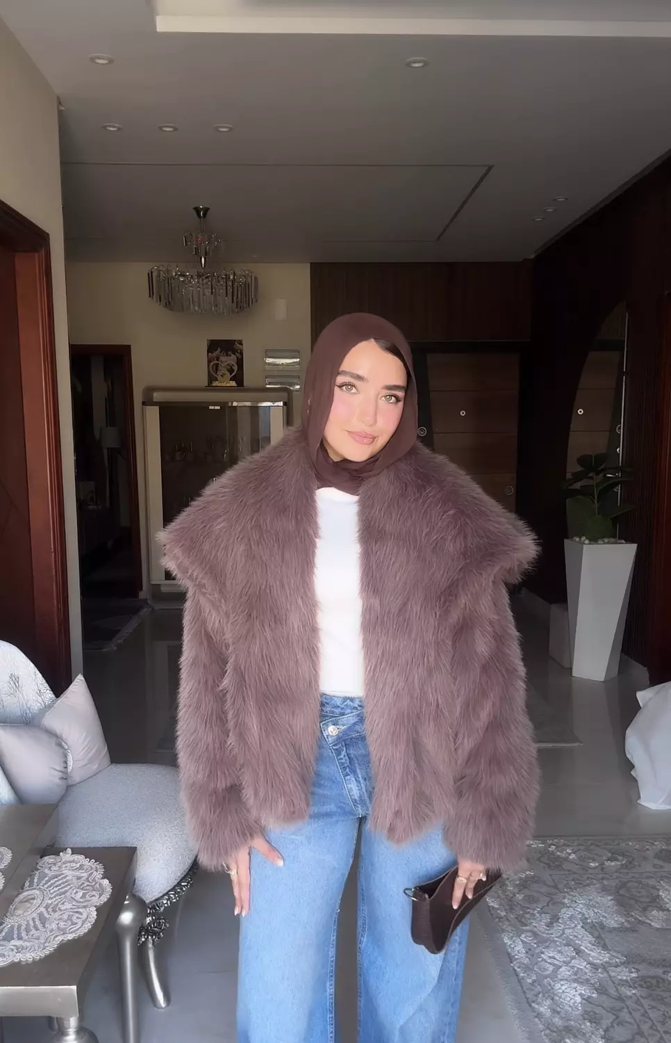 faux fur jacket hover image