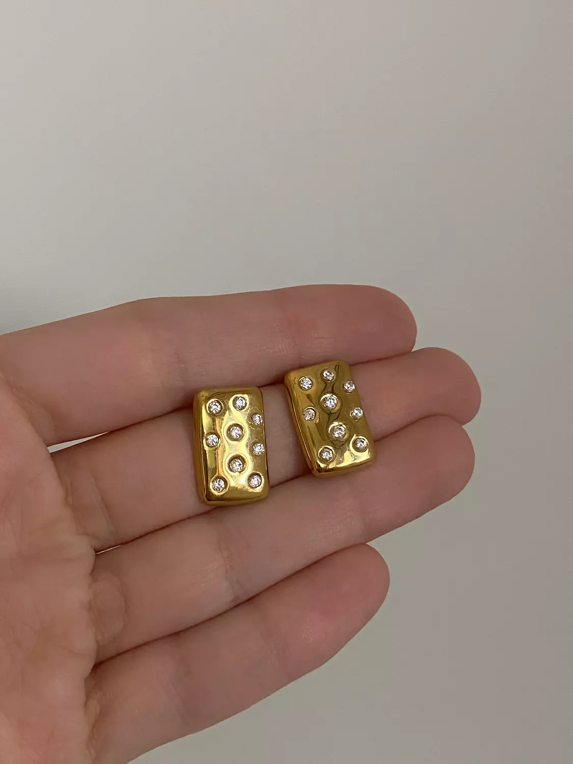 Rectangle x Studs Earrings 2
