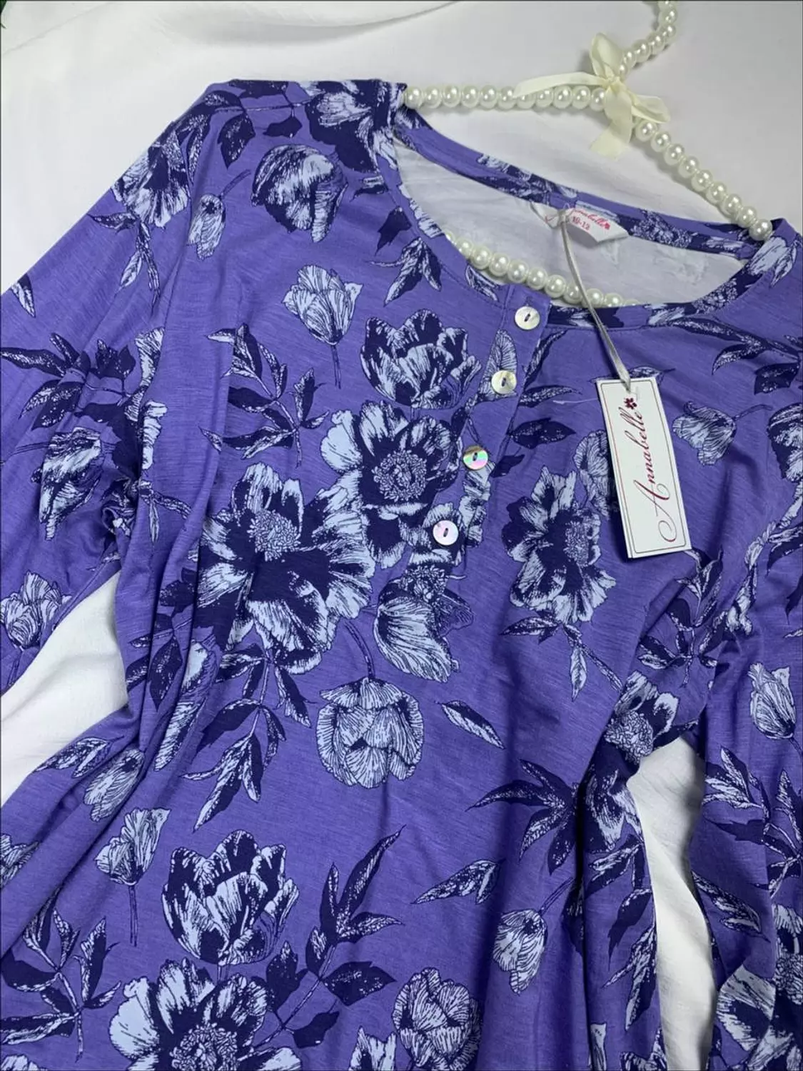 Floral cotton jersey sleeping shirt from Anabelle 2