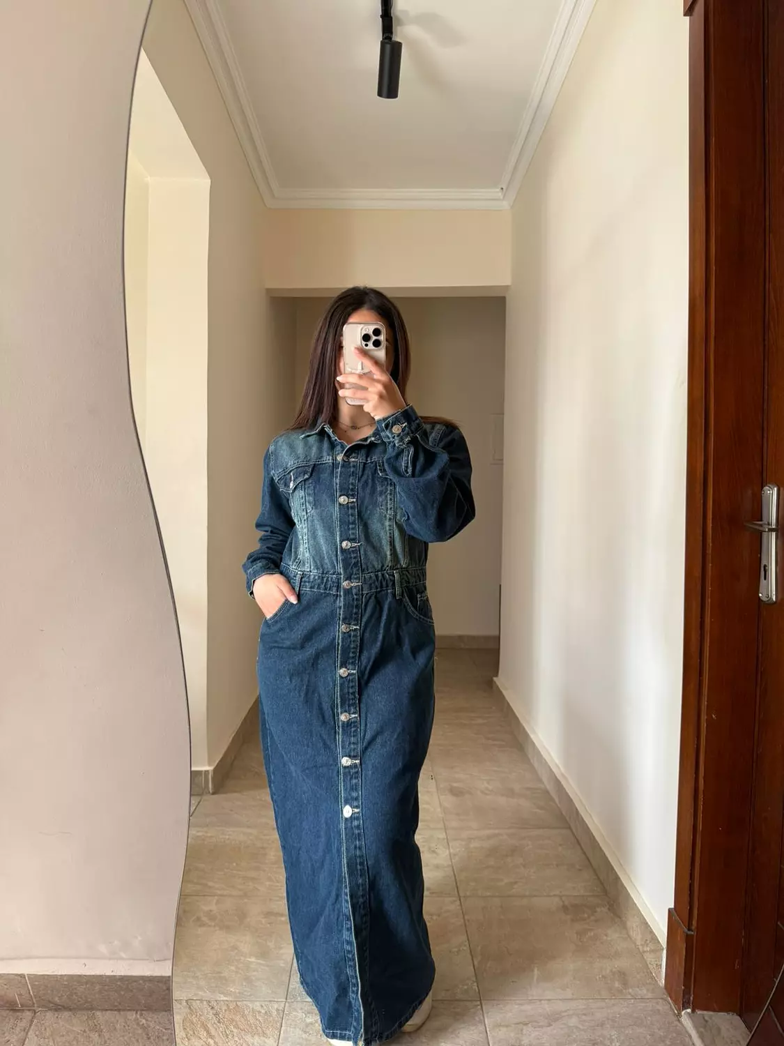 Denim Dress Dark Blue hover image